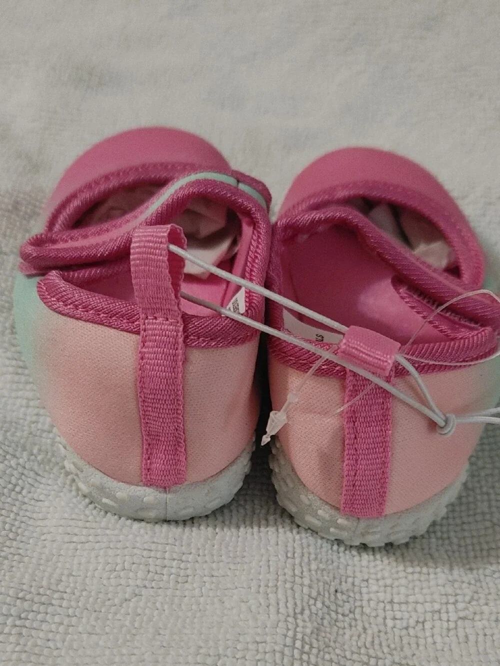 Baby Girls Pink Walker Shoes with Mint Accent